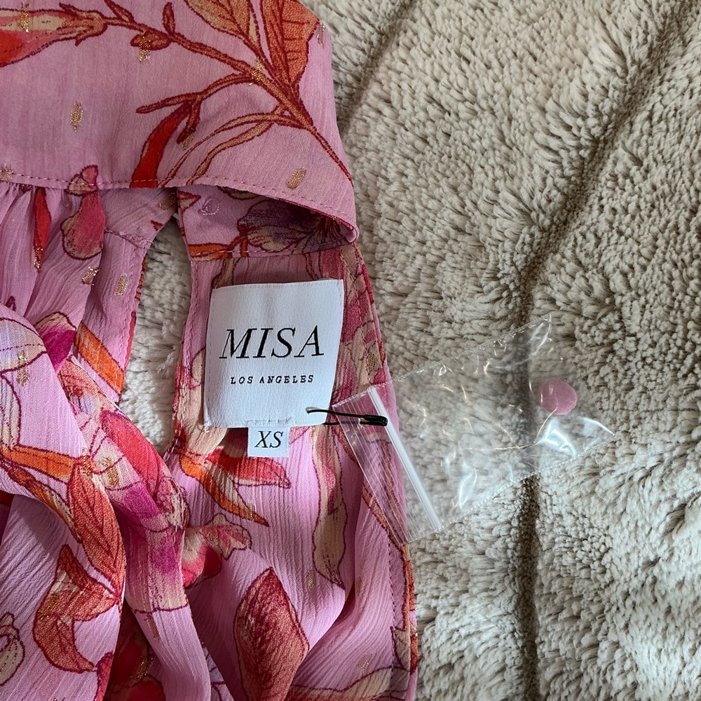 Misa Los Angeles Anka Flora Top AND Soma Mini Ruffled Skirt Fire Floral Mix - Picture 6 of 16